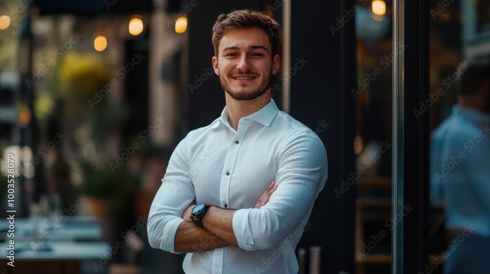 Fototapeta premium An entrepreneur building a portfolio that blends personal branding with professional