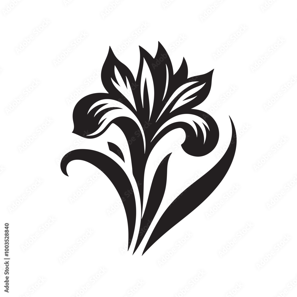 Black Silhouette of an Iris - A Minimalist and Striking Vector Design of an Iris Flower, Perfect for Nature-themed Projects, Botanical Art, and as a Simple yet Impactful Graphic Element.
Black Silhouette of an Iris - A Minimalist and Striking Vector Design of an Iris Flower, Perfect for Nature-themed Projects, Botanical Art, and as a Simple yet Impactful Graphic Element.