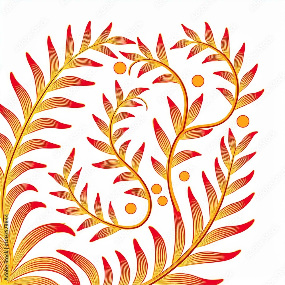 Fototapeta premium Mandala art design also called rangoli, decorative elements on white background