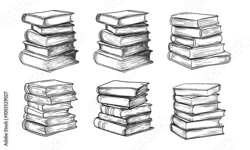 Book Hand drawn illustration in sketch style. Vector. 