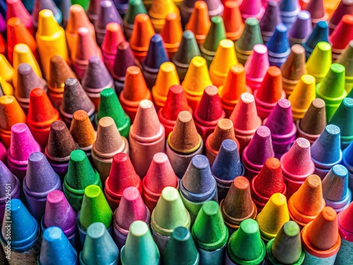 A lively assortment of dazzling, colorful crayons ideal for creative projects and various crafting activities, perfect