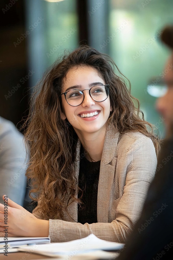 A team of young finance analysts conducting market research. They are gathered around a table, sharing A team of young finance analysts conducting market research. They are gathered around a table, sharing