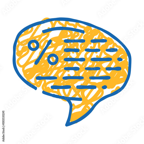 rumors talk about discounts doodle icon sketch vector. rumors talk about discounts sign. isolated symbol illustration