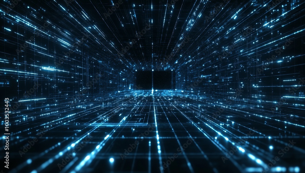 Abstract digital network background with blue glowing lines. Abstract digital network background with blue glowing lines.