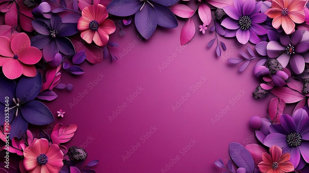 Vibrant Purple Floral Background Design Vibrant Purple Floral Background Design