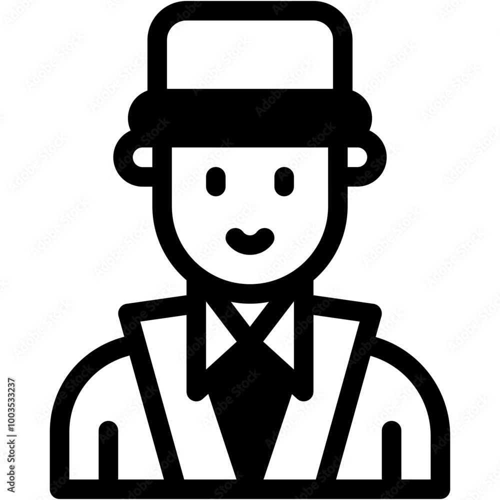 Vector Icon Magician, Brown Hair, Caucasian, Professions And Jobs, Top Hat, Magician Vector Icon Magician, Brown Hair, Caucasian, Professions And Jobs, Top Hat, Magician