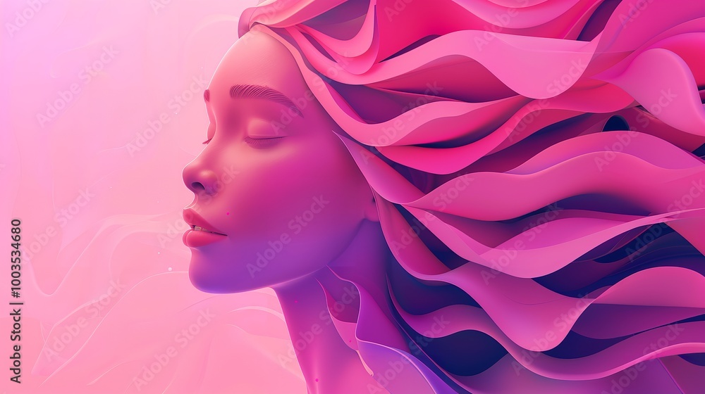 Illustration Vector Abstract Happy Woman in Pink for Awareness
Illustration Vector Abstract Happy Woman in Pink for Awareness