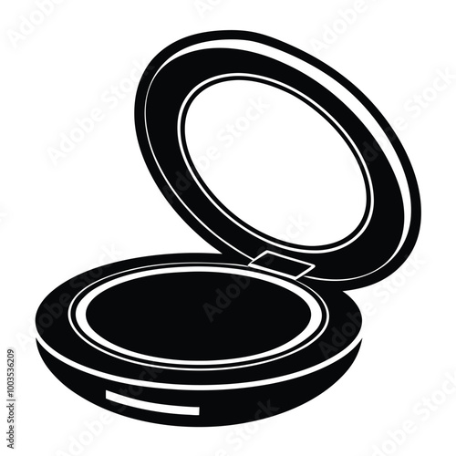 blush compact silhouette vector white background.