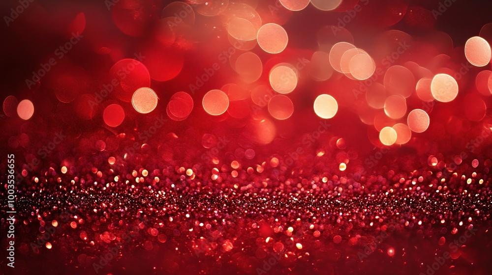 Red Glitter Background with Soft Bokeh Effect Red Glitter Background with Soft Bokeh Effect