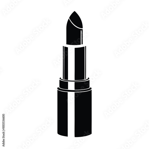 lipstick icon silhouette vector white background.