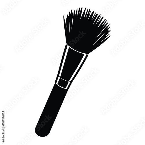 makeup brush silhouette vector white background.