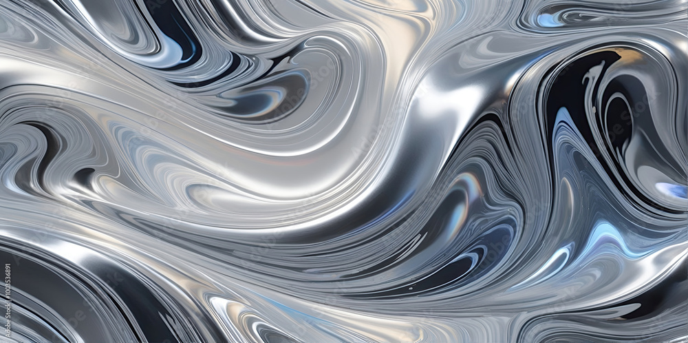 abstract Silver fluid art mesmerizing digital render of undulating waves creating illusion of liquid in motion abstract Silver fluid art mesmerizing digital render of undulating waves creating illusion of liquid in motion
