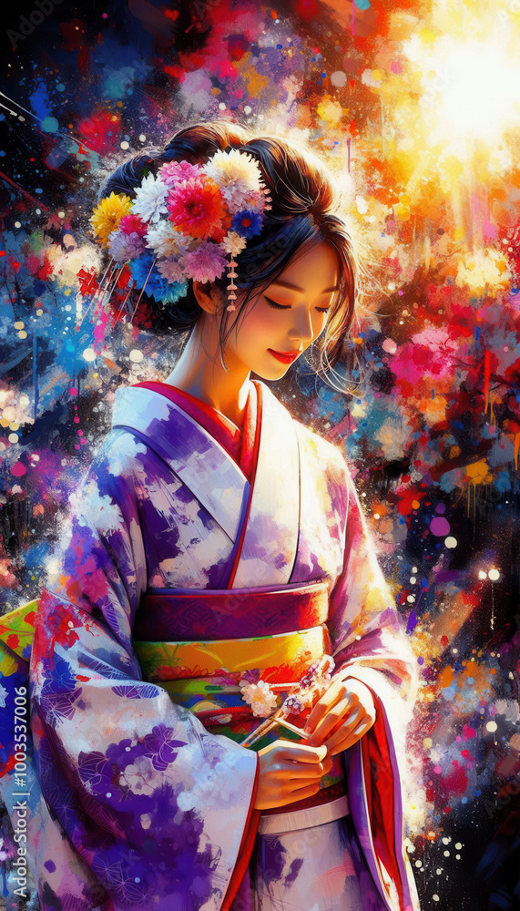 着物の女性イラスト