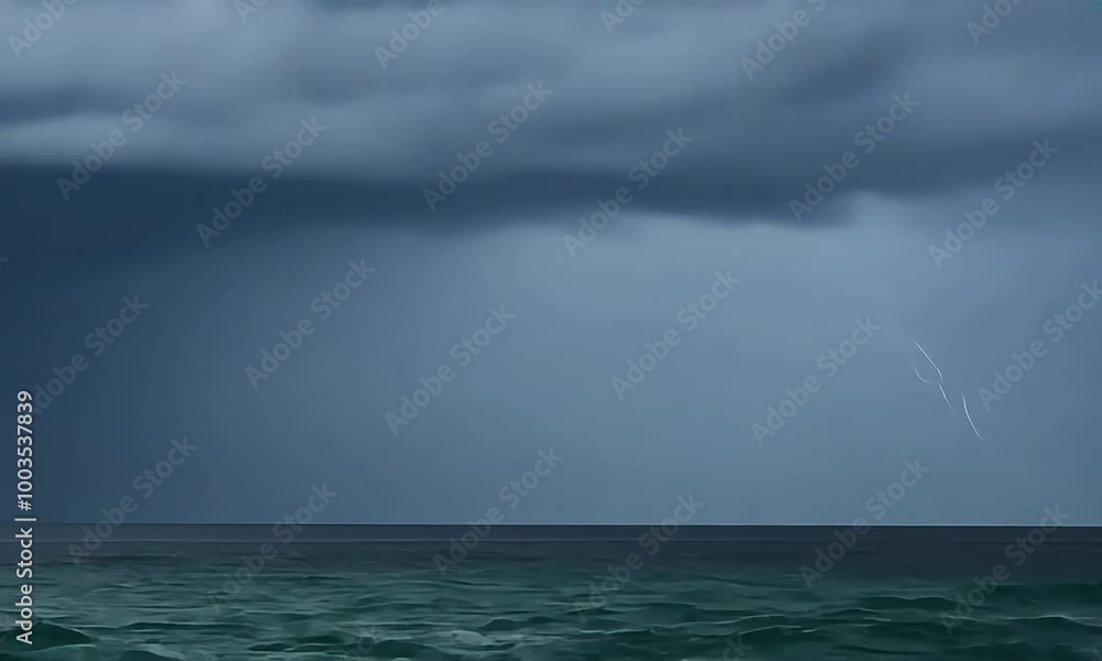 A dark, brooding sky hangs over a choppy ocean, creating a dramatic and atmospheric scene. A dark, brooding sky hangs over a choppy ocean, creating a dramatic and atmospheric scene.