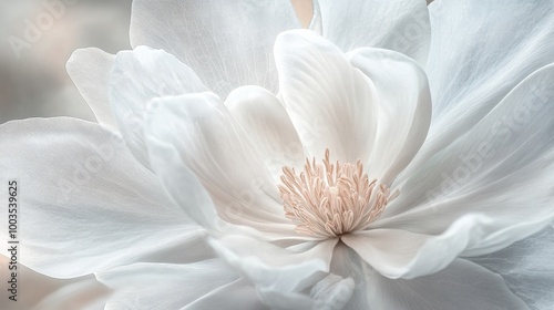 White magnolia flower in full bloom, close