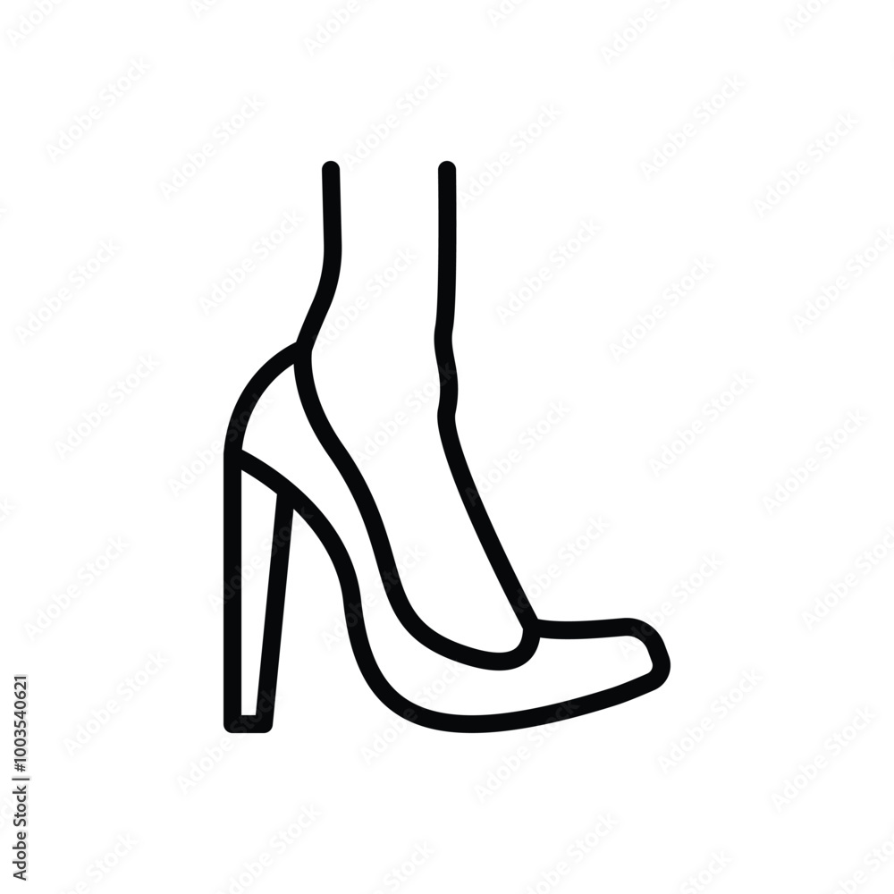 Black line icon for high heel Black line icon for high heel