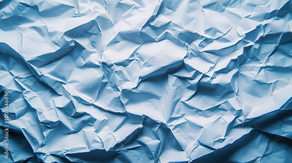 Fototapeta premium Crumpled Blue Paper Texture Background