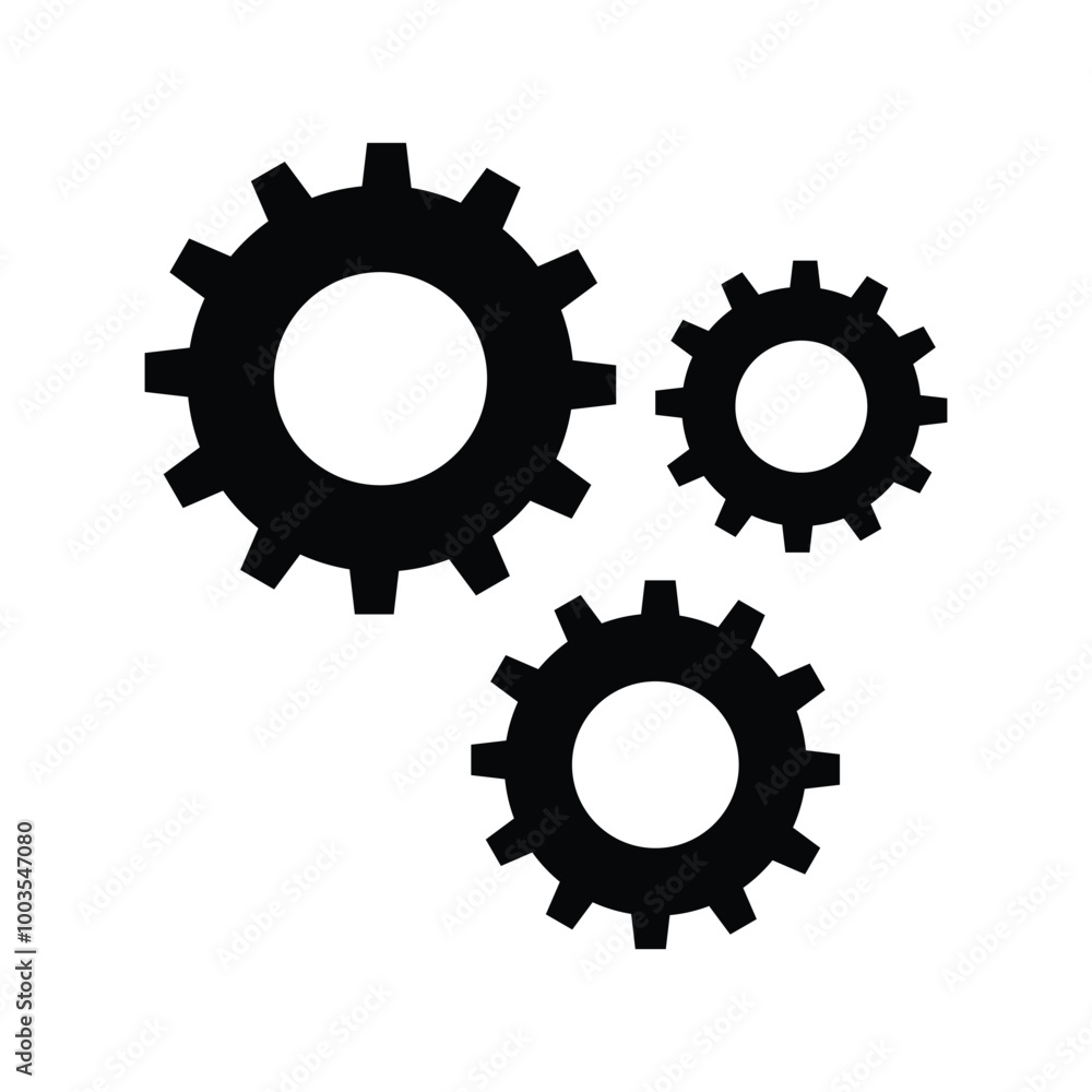 Gear setting vector icon set. Isolated black gears mechanism and cog wheel on background. Progress or construction concept. Cogwheel icons UI vector. Gear setting vector icon set. Isolated black gears mechanism and cog wheel on background. Progress or construction concept. Cogwheel icons UI vector.