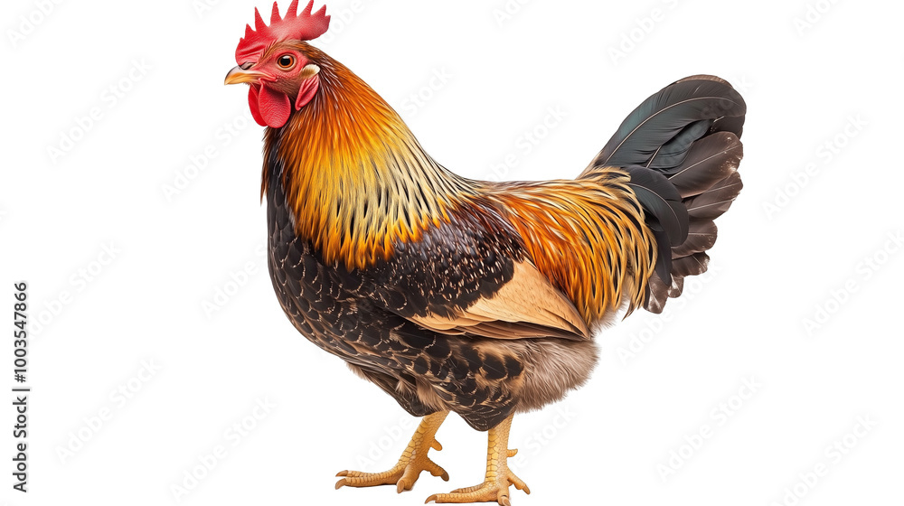 Fototapeta premium Indian Country Chicken Collection - Various Poses on Transparent Background