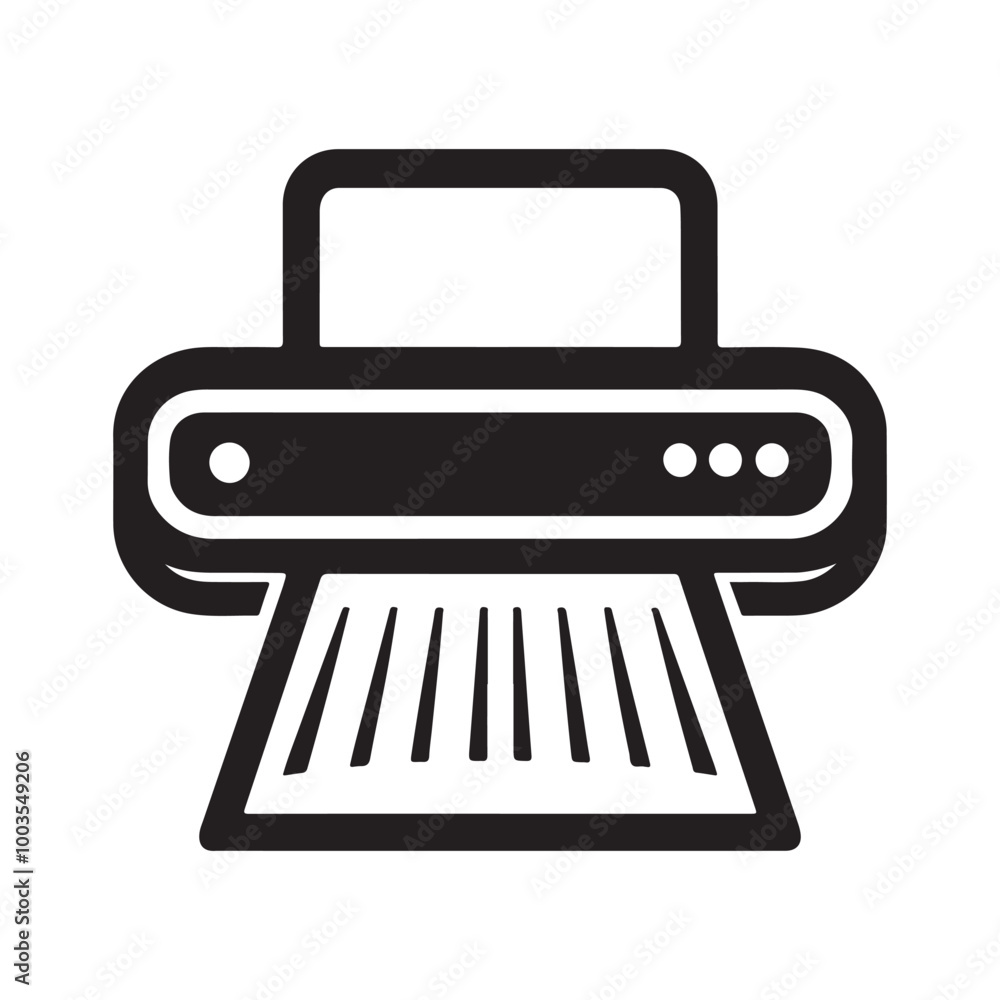 Printer silhouette icon, vector illustration, black printer on white background Printer silhouette icon, vector illustration, black printer on white background