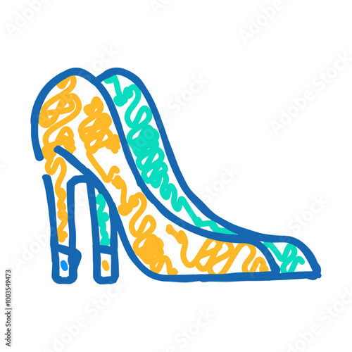 shoes for bride doodle icon sketch vector. shoes for bride sign. isolated symbol illustration