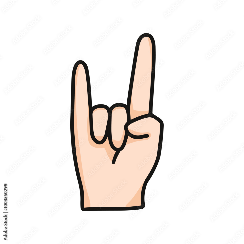 vector illustration of rock metal gesture, isolated on white background vector illustration of rock metal gesture, isolated on white background