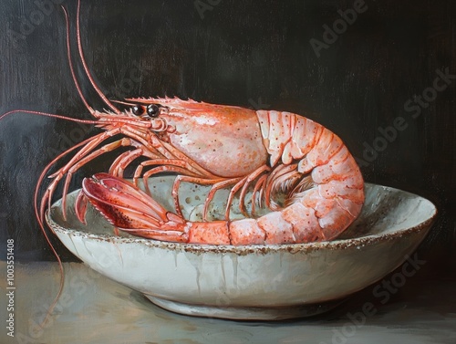 udang galah on bowl - ai photo