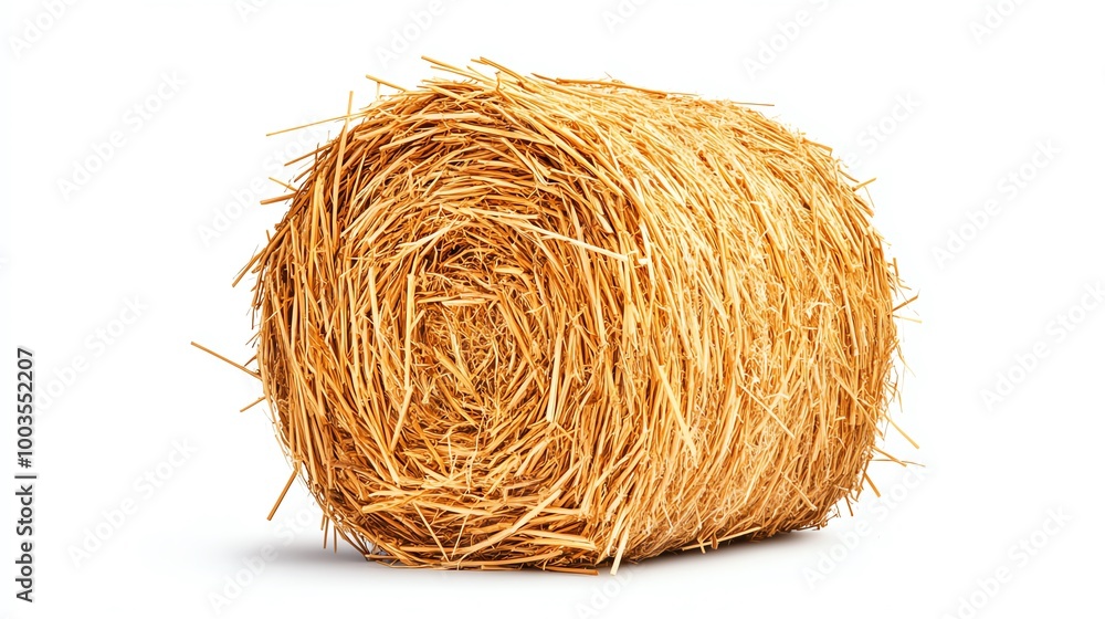 Hay bale, white isolate background Hay bale, white isolate background