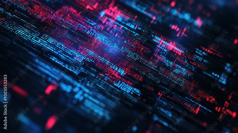 Obraz premium Intricate patterns of code on a programmer's screen abstract background, coding, programming, technology, software