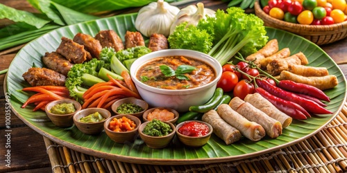 Wallpaper Mural Savor Northern Thai Cuisine with a vibrant platter featuring chili dips, flavorful Sai Oua sausage, crunchy crispy Torontodigital.ca