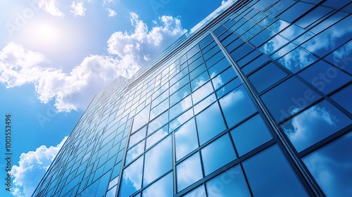 Modern Building Facade Under Clear Blue Sky