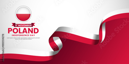 Poland Independence Day November 11th Celebration Background Design with blank space area for text