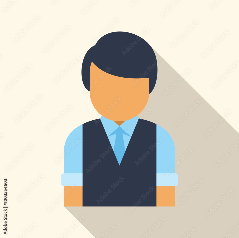 Flat design vector illustration of a businessman character wearing a suit and tie, standing in a confident pose Flat design vector illustration of a businessman character wearing a suit and tie, standing in a confident pose