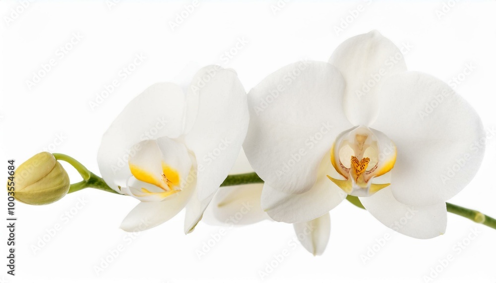 Beautiful white orchid flower isolated on white background. Beautiful white orchid flower isolated on white background.