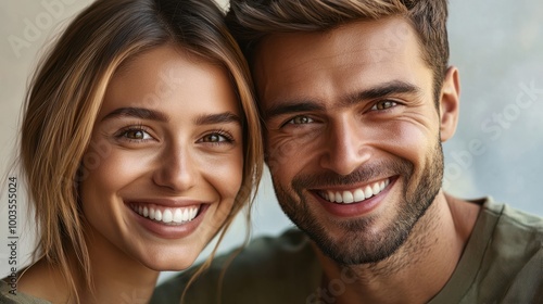 Portrait of a happy couple smiling together, isolated on transparent background