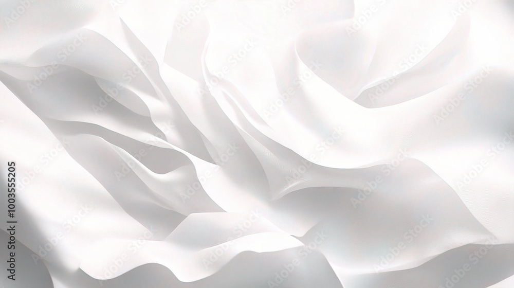 Obraz premium Soft White Fabric Waves Abstract Background