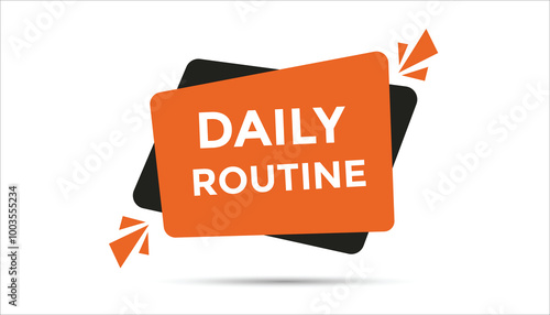 Daily routine button web banner templates. Vector Illustration 