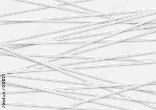 Wallpaper Mural Grey white paper stripes abstract geometric minimal background. Vector modern design Torontodigital.ca
