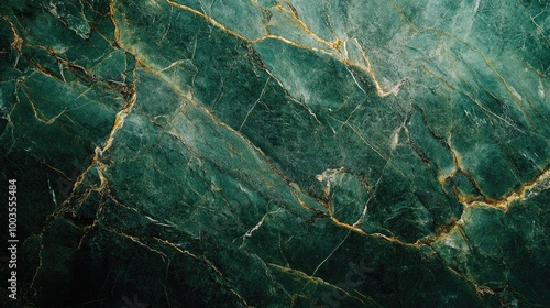 Green marble texture with gold veins. Ideal for backgrounds, designs, and patterns.