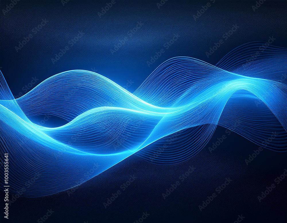 Ethereal blue wave pulsating with energy on a dark background.
Ethereal blue wave pulsating with energy on a dark background.