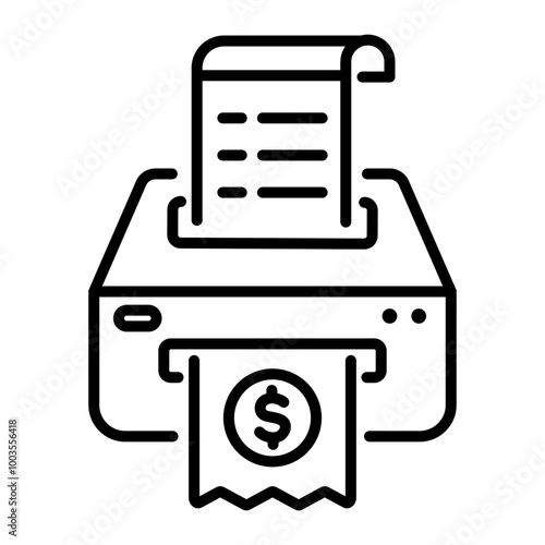 A linear icon of receipt printer 