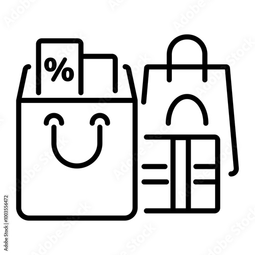 Shopping sale icon in line style