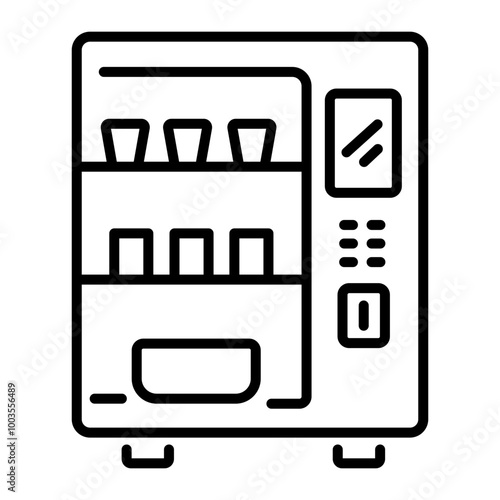 An outline style icon of vending machine 