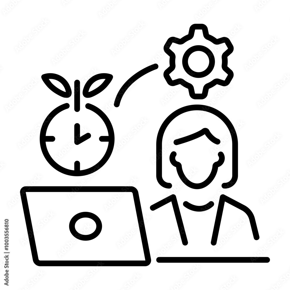 Pomodoro technique icon in line style Pomodoro technique icon in line style