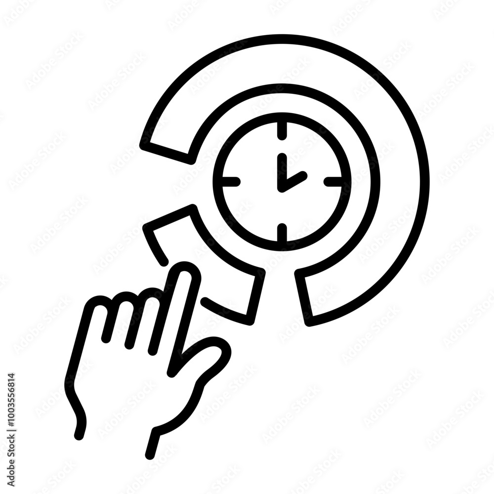 A line icon of time blocking A line icon of time blocking