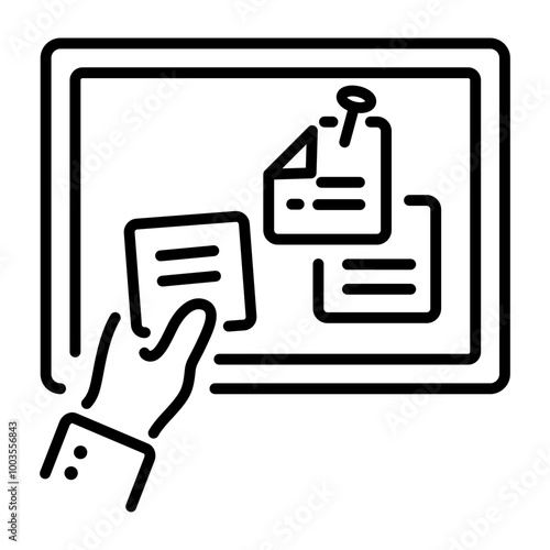 Noticeboard icon in outline style