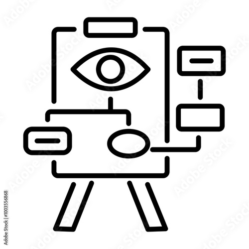 A linear icon of vision board 