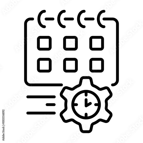 Deadline icon in line style