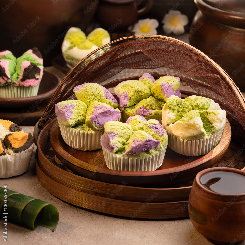 Bolu kukus is a traditional Indonesian steamed sponge cake, known for its fluffy texture and vibrant colors. It's often flavored with pandan or coconut, making it a delightful treat for any occasion. Bolu kukus is a traditional Indonesian steamed sponge cake, known for its fluffy texture and vibrant colors. It's often flavored with pandan or coconut, making it a delightful treat for any occasion.