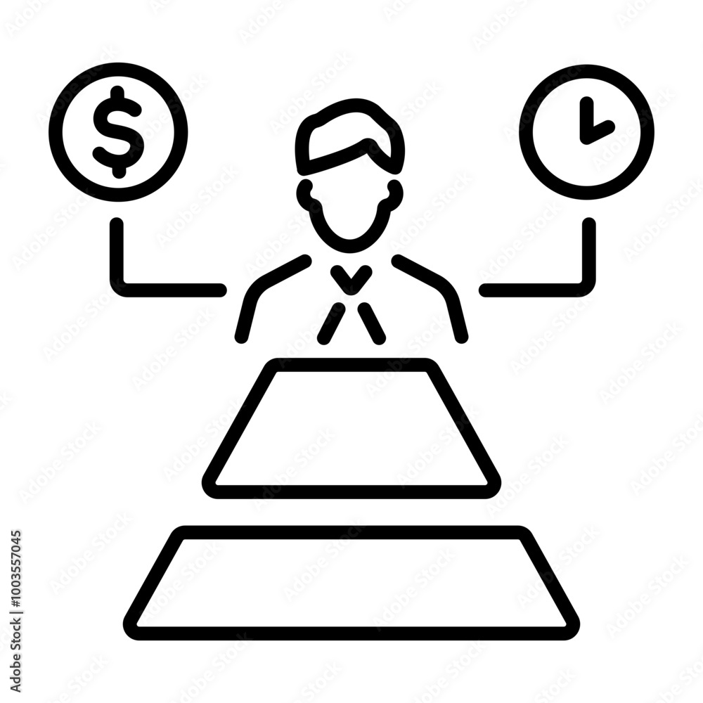 Project handling icon in outline style Project handling icon in outline style